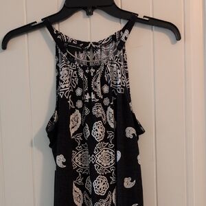 INC International Concepts Black and White Paisley Blouse